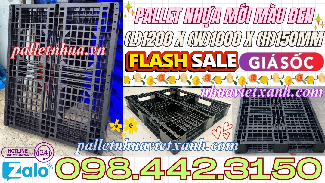 Pallet nhựa đen mới