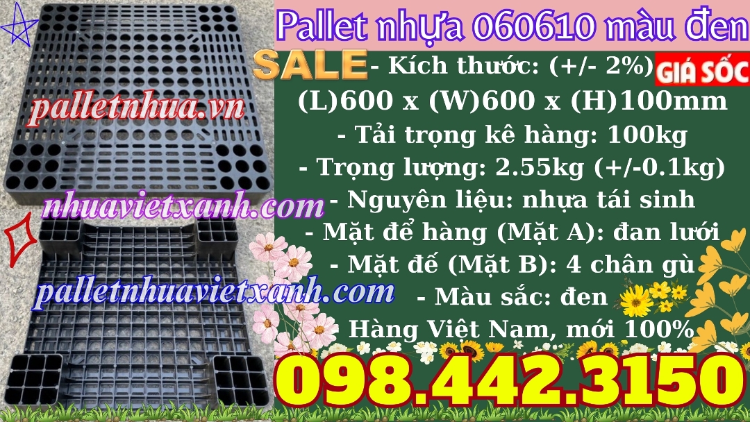 Pallet Nhựa Việt Xanh, thùng nhựa, khay nhựa, tấm lót nhựa