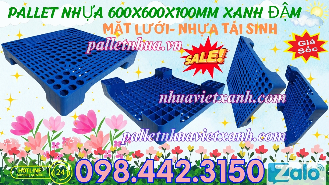 Pallet Nhựa Việt Xanh, thùng nhựa, khay nhựa, tấm lót nhựa
