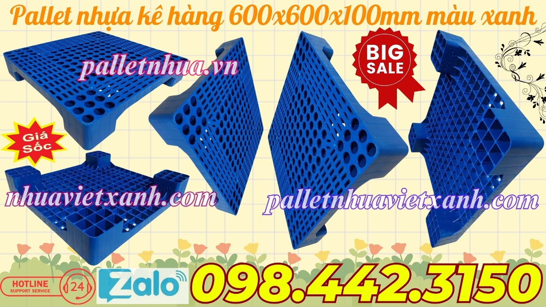 Pallet Nhựa Việt Xanh, thùng nhựa, khay nhựa, tấm lót nhựa