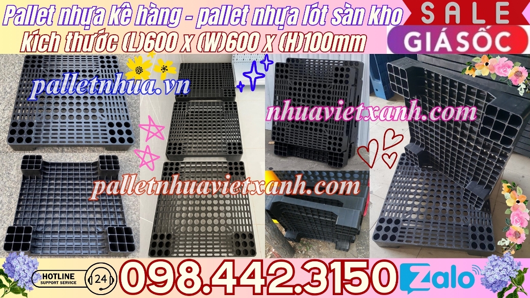 Pallet Nhựa Việt Xanh, thùng nhựa, khay nhựa, tấm lót nhựa