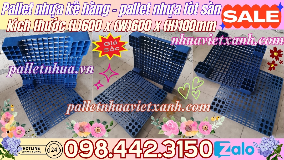 Pallet Nhựa Việt Xanh, thùng nhựa, khay nhựa, tấm lót nhựa