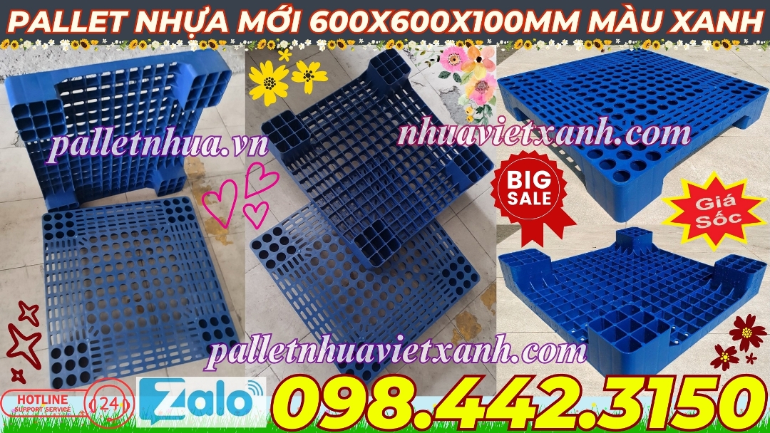 Pallet Nhựa Việt Xanh, thùng nhựa, khay nhựa, tấm lót nhựa