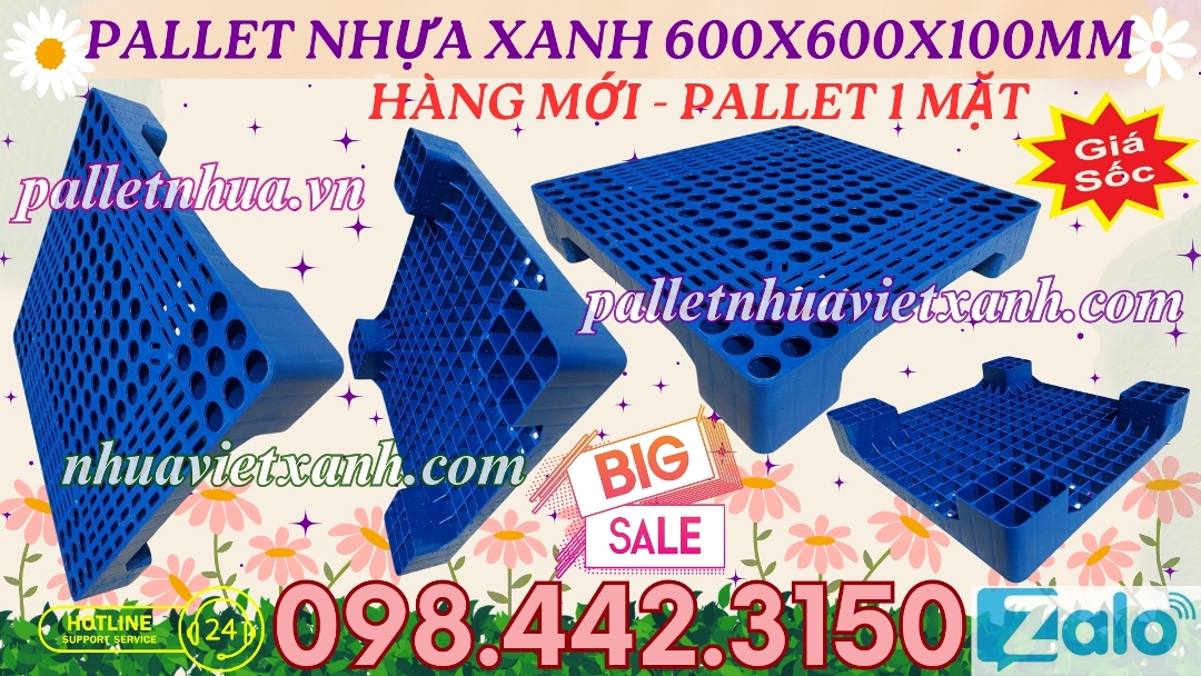 Pallet Nhựa Việt Xanh, thùng nhựa, khay nhựa, tấm lót nhựa