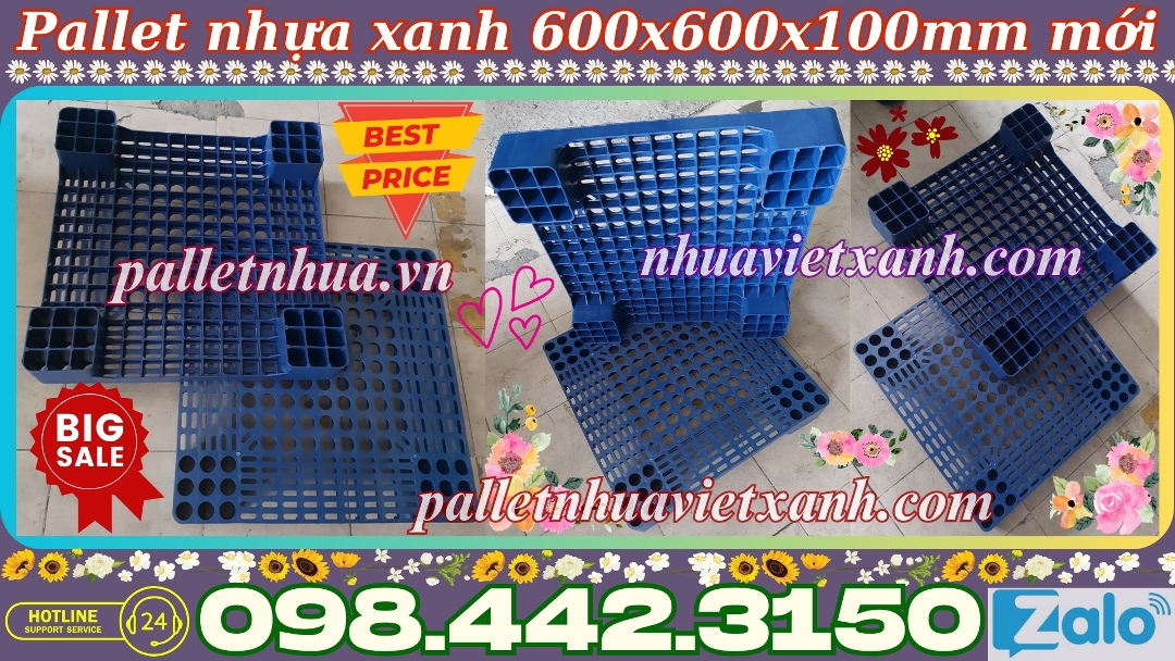 Pallet Nhựa Việt Xanh, thùng nhựa, khay nhựa, tấm lót nhựa