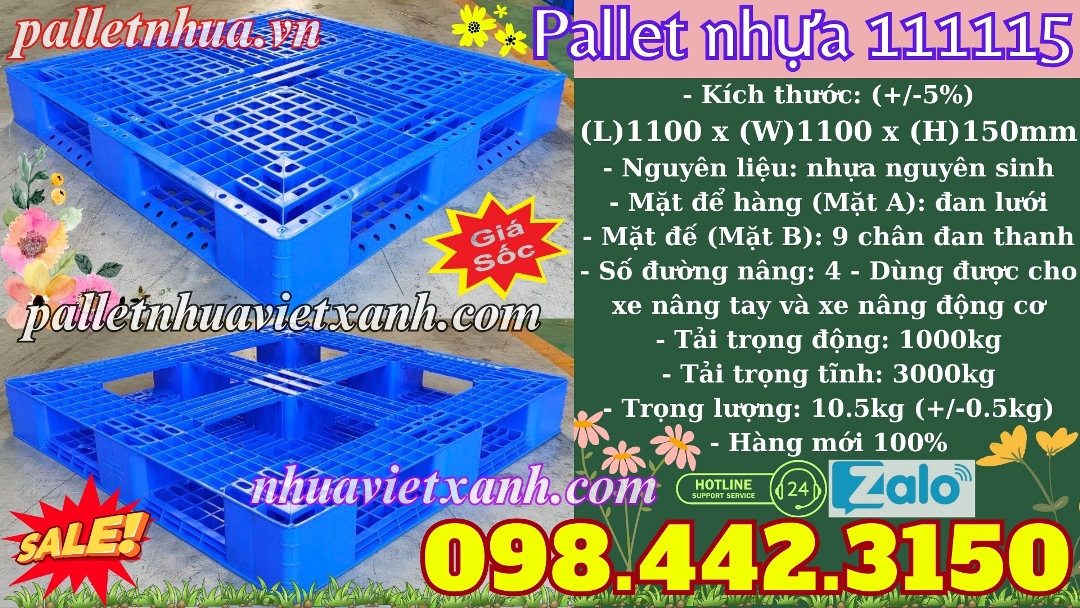 Pallet nhựa xanh dương