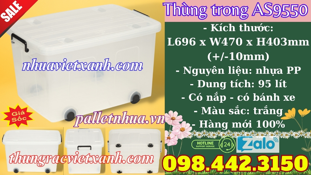 Pallet Nhựa Việt Xanh, thùng nhựa, khay nhựa, tấm lót nhựa