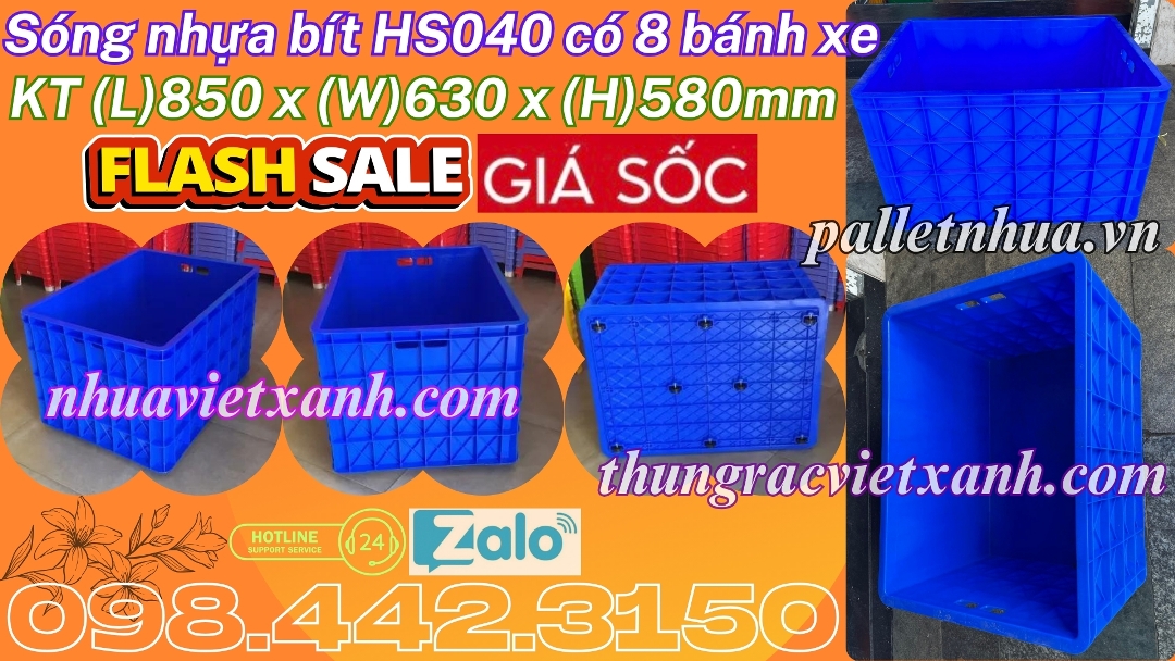 Pallet Nhựa Việt Xanh, thùng nhựa, khay nhựa, tấm lót nhựa