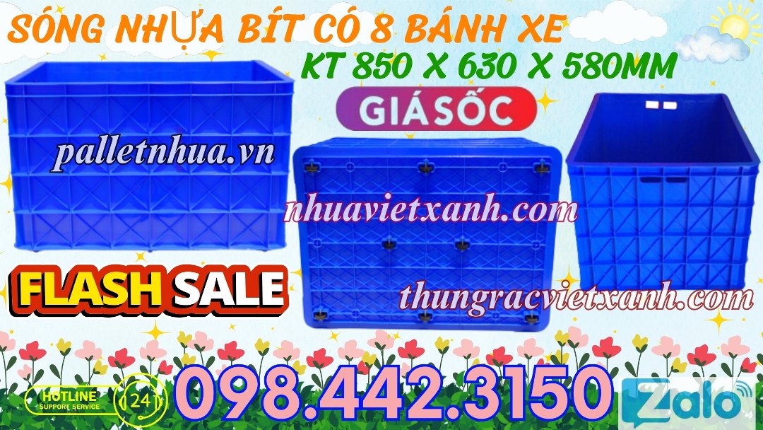 Pallet Nhựa Việt Xanh, thùng nhựa, khay nhựa, tấm lót nhựa