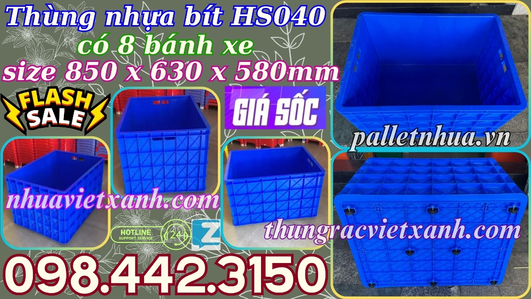 Pallet Nhựa Việt Xanh, thùng nhựa, khay nhựa, tấm lót nhựa