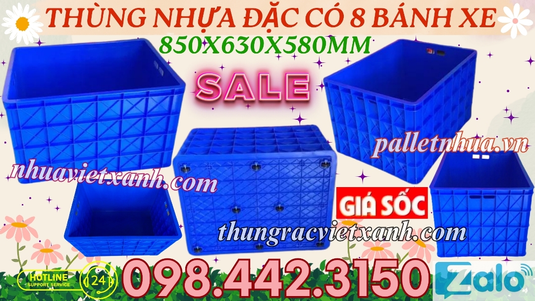 Pallet Nhựa Việt Xanh, thùng nhựa, khay nhựa, tấm lót nhựa