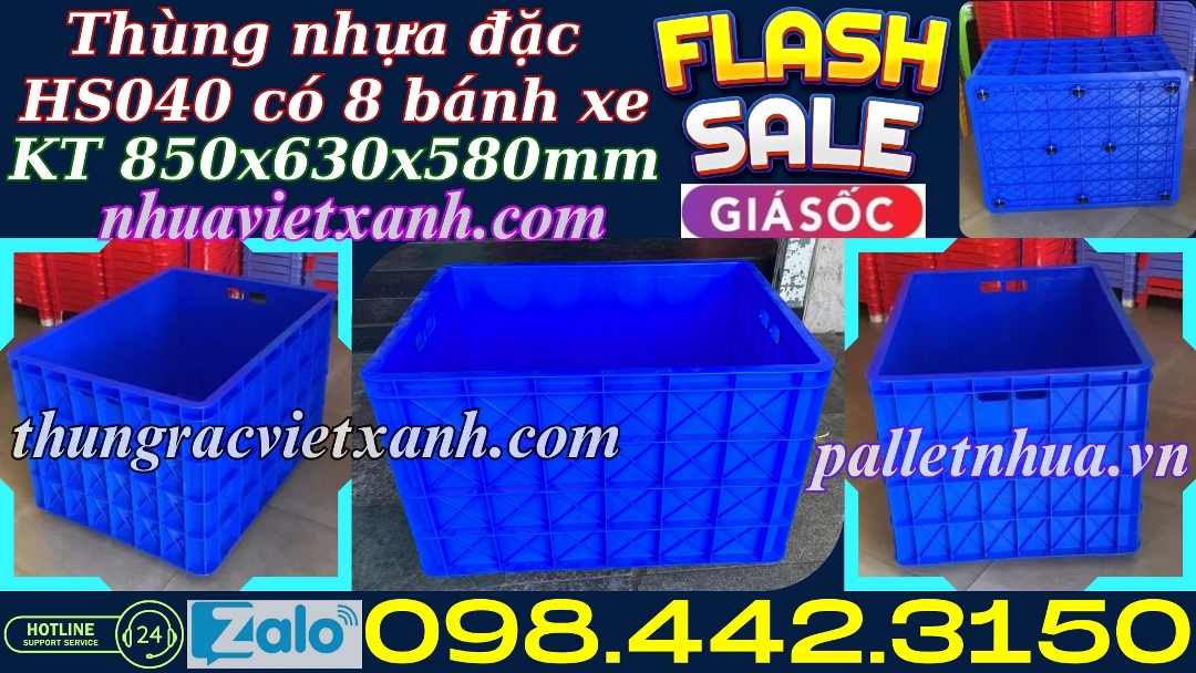 Pallet Nhựa Việt Xanh, thùng nhựa, khay nhựa, tấm lót nhựa