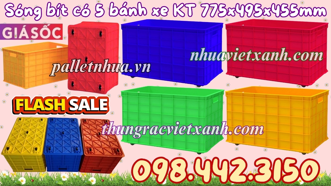 Pallet Nhựa Việt Xanh, thùng nhựa, khay nhựa, tấm lót nhựa