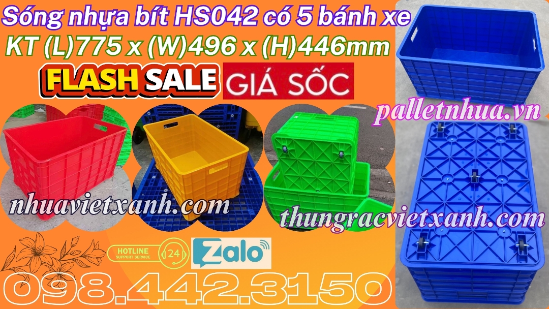 Pallet Nhựa Việt Xanh, thùng nhựa, khay nhựa, tấm lót nhựa
