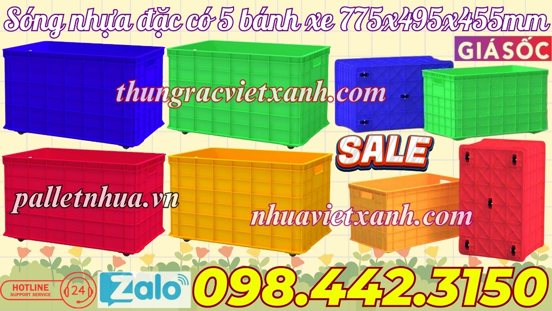 Pallet Nhựa Việt Xanh, thùng nhựa, khay nhựa, tấm lót nhựa