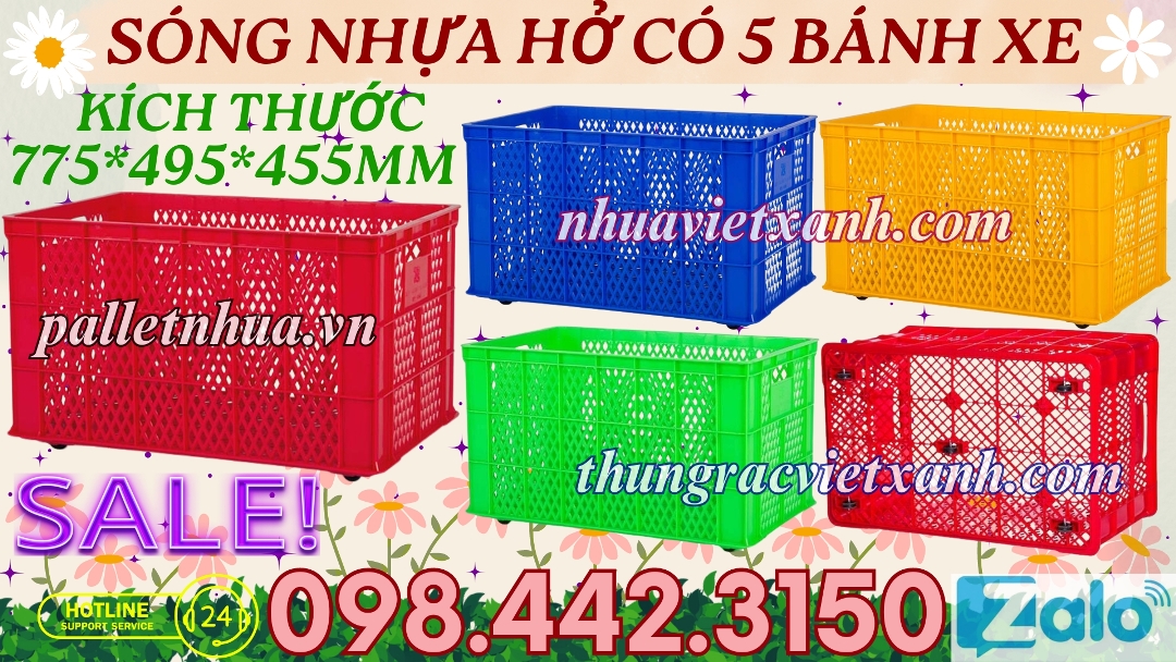 Pallet Nhựa Việt Xanh, thùng nhựa, khay nhựa, tấm lót nhựa
