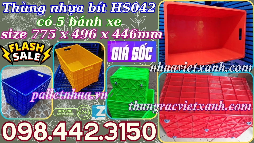 Pallet Nhựa Việt Xanh, thùng nhựa, khay nhựa, tấm lót nhựa