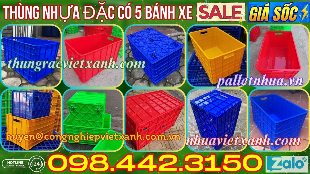 Pallet Nhựa Việt Xanh, thùng nhựa, khay nhựa, tấm lót nhựa