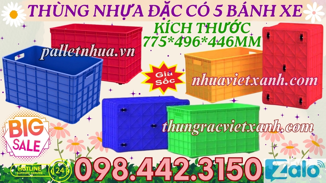 Pallet Nhựa Việt Xanh, thùng nhựa, khay nhựa, tấm lót nhựa