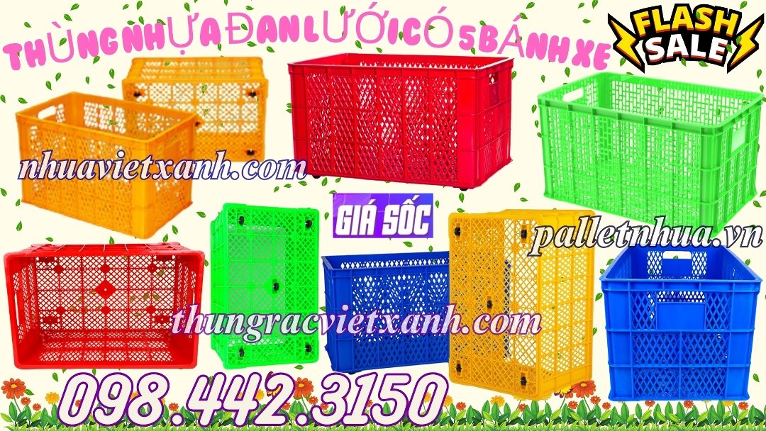Pallet Nhựa Việt Xanh, thùng nhựa, khay nhựa, tấm lót nhựa