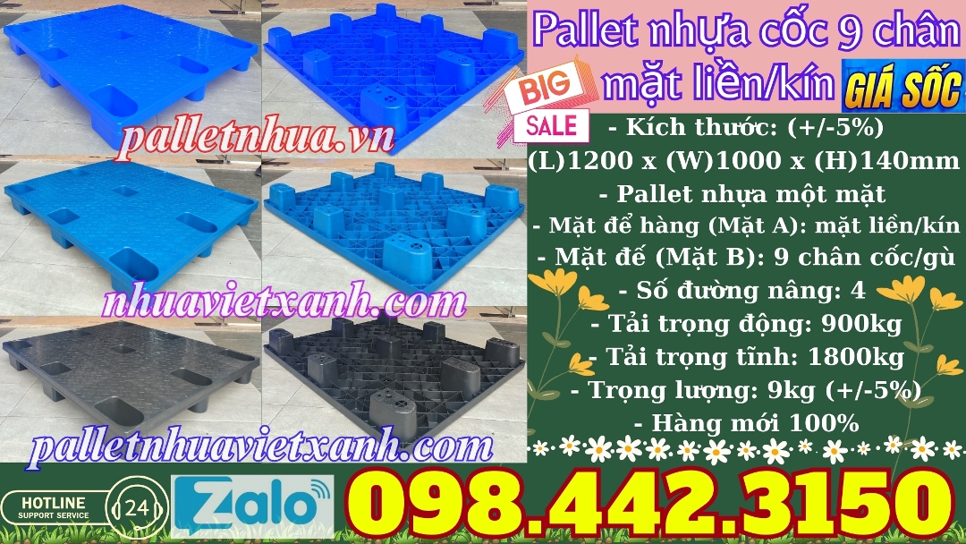 Pallet Nhựa Việt Xanh, thùng nhựa, khay nhựa, tấm lót nhựa
