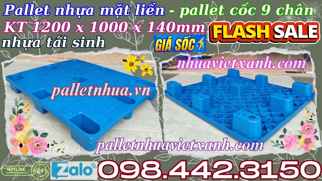 Pallet Nhựa Việt Xanh, thùng nhựa, khay nhựa, tấm lót nhựa