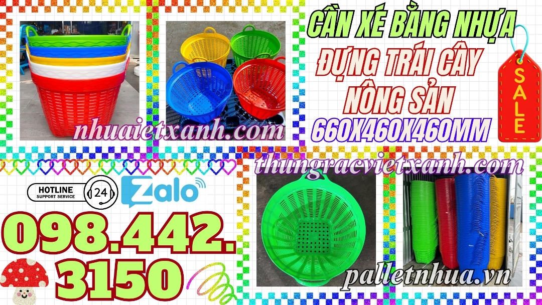 Pallet Nhựa Việt Xanh, thùng nhựa, khay nhựa, tấm lót nhựa