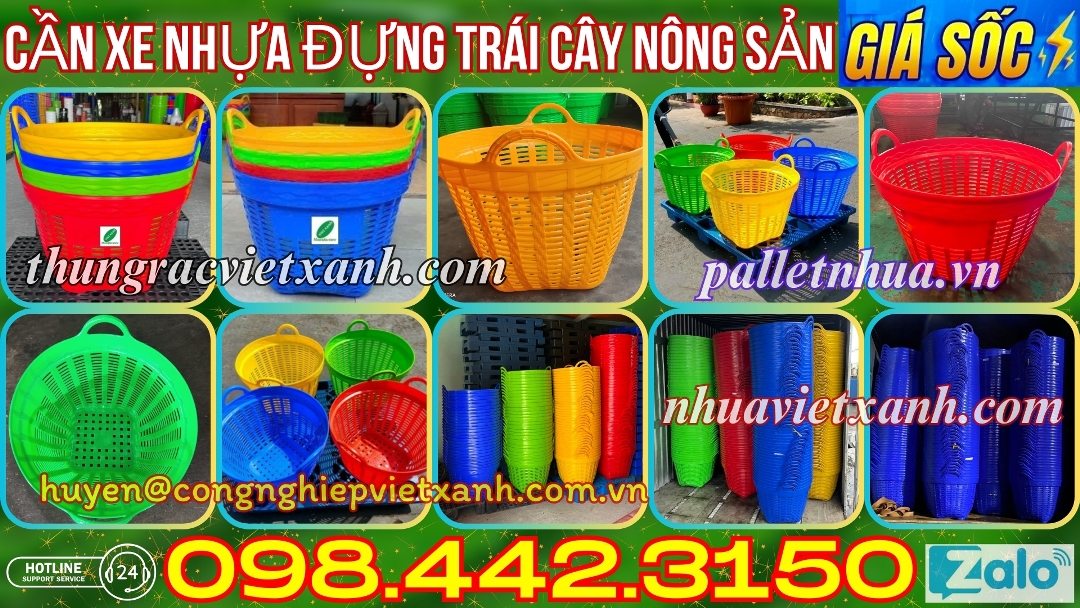 Pallet Nhựa Việt Xanh, thùng nhựa, khay nhựa, tấm lót nhựa