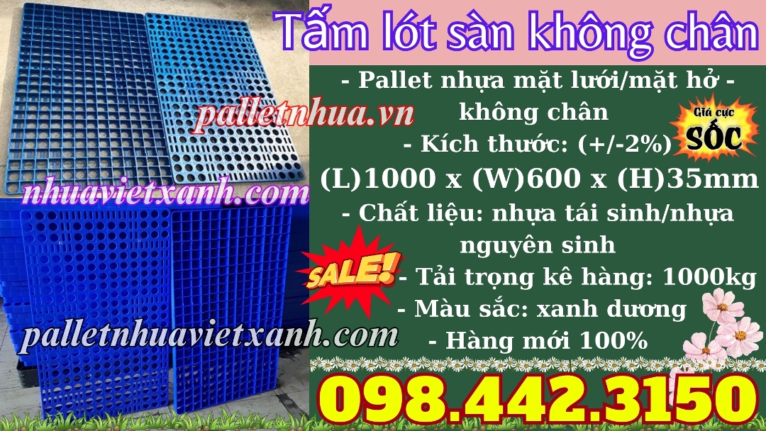 Pallet Nhựa Việt Xanh, thùng nhựa, khay nhựa, tấm lót nhựa