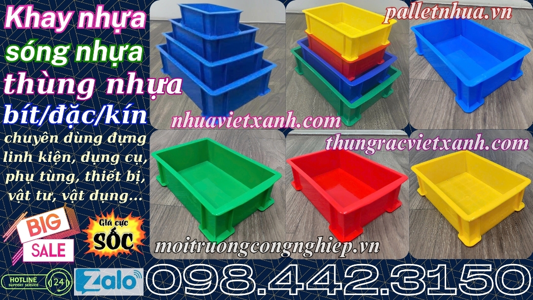 Pallet Nhựa Việt Xanh, thùng nhựa, khay nhựa, tấm lót nhựa