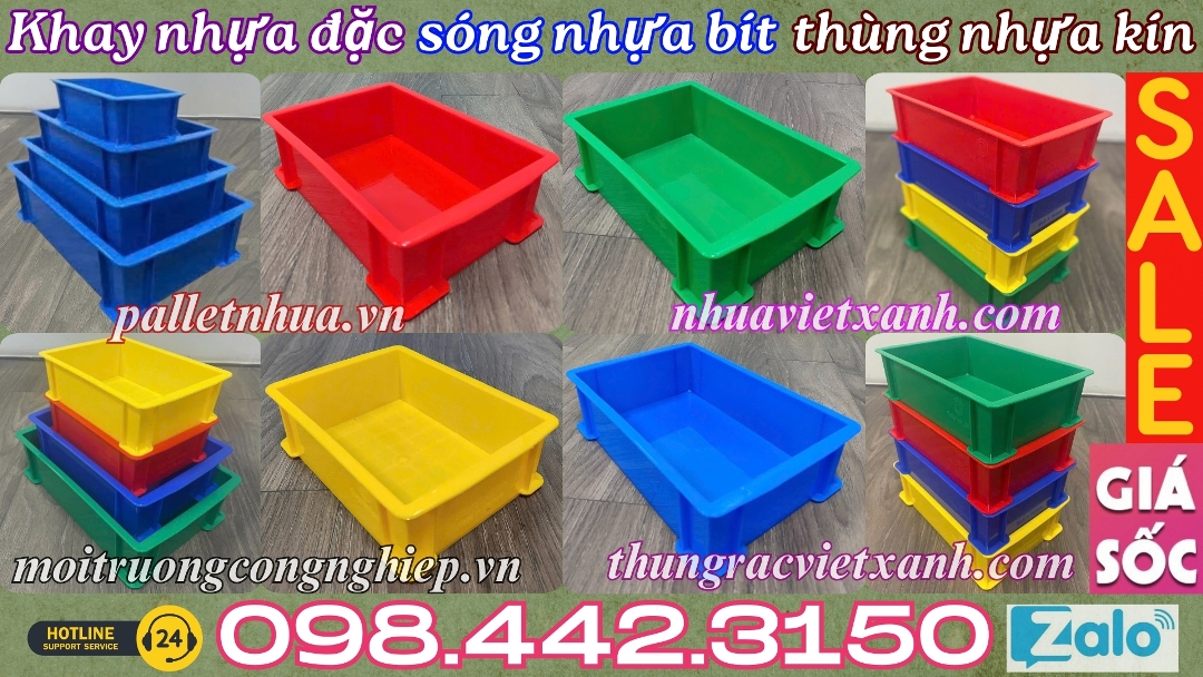 Pallet Nhựa Việt Xanh, thùng nhựa, khay nhựa, tấm lót nhựa