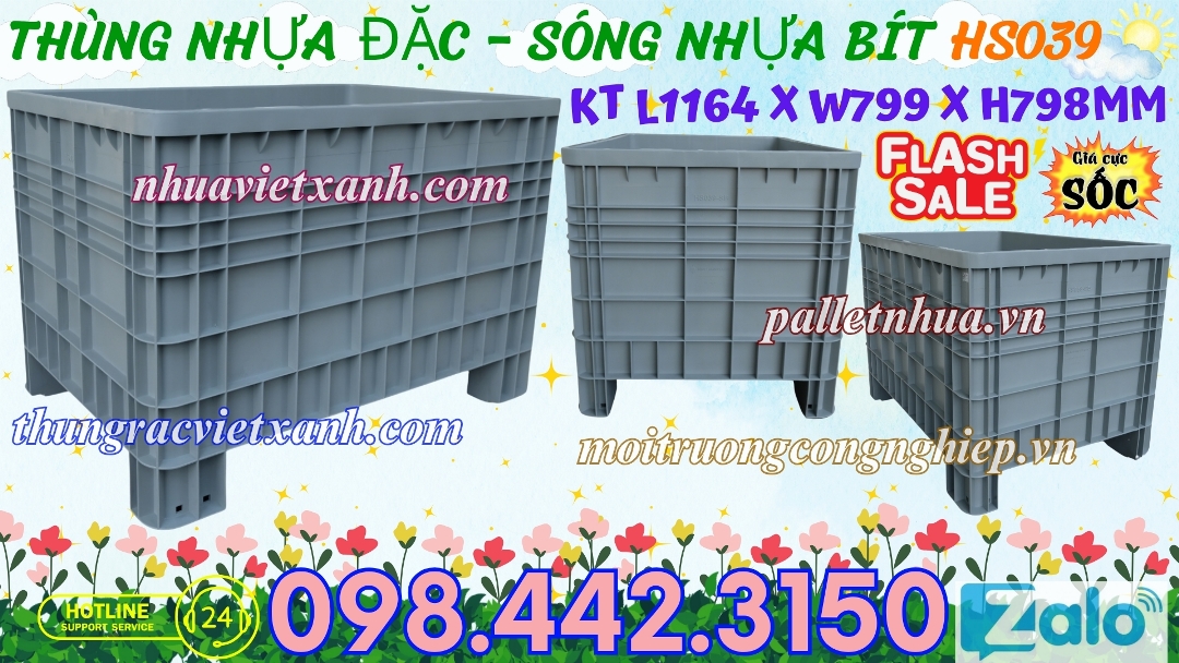 Thùng nhựa đặc HS039