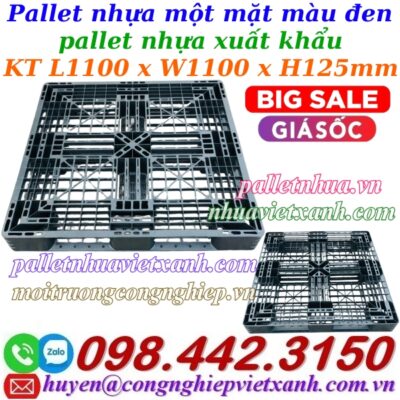 Pallet nhựa 1100x1100x125mm màu đen