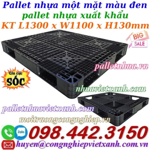 Pallet nhựa 1300x1100x130mm màu đen