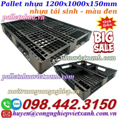 Pallet nhựa 1200x1000x150mm màu đen