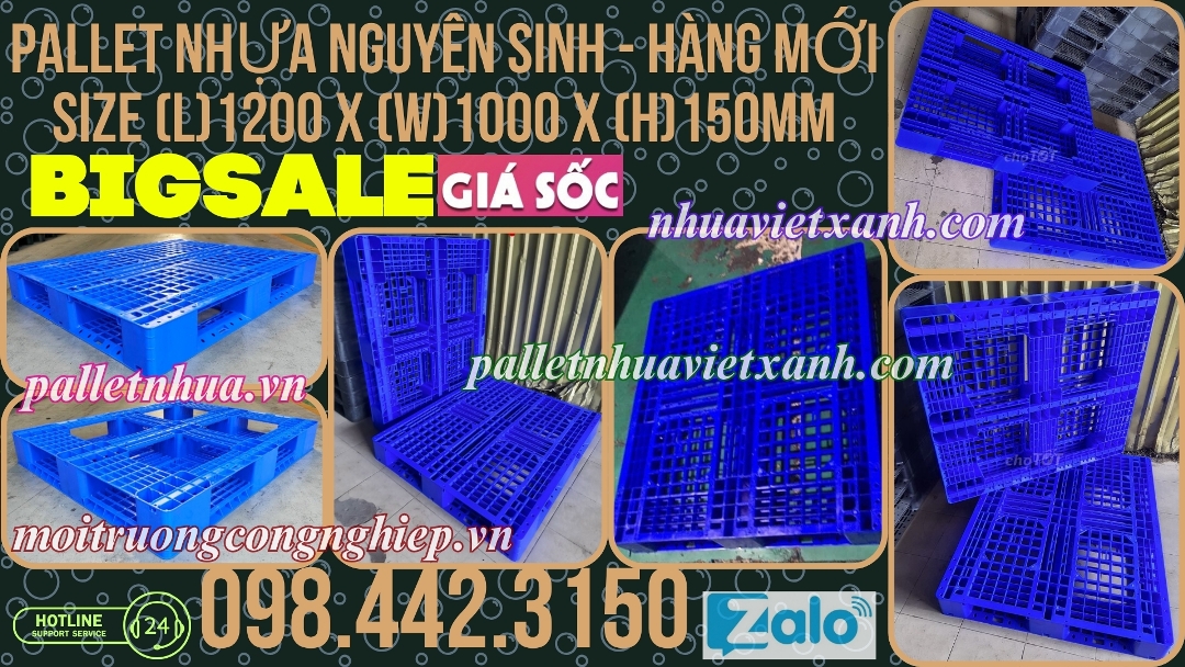 Pallet nhựa màu xanh