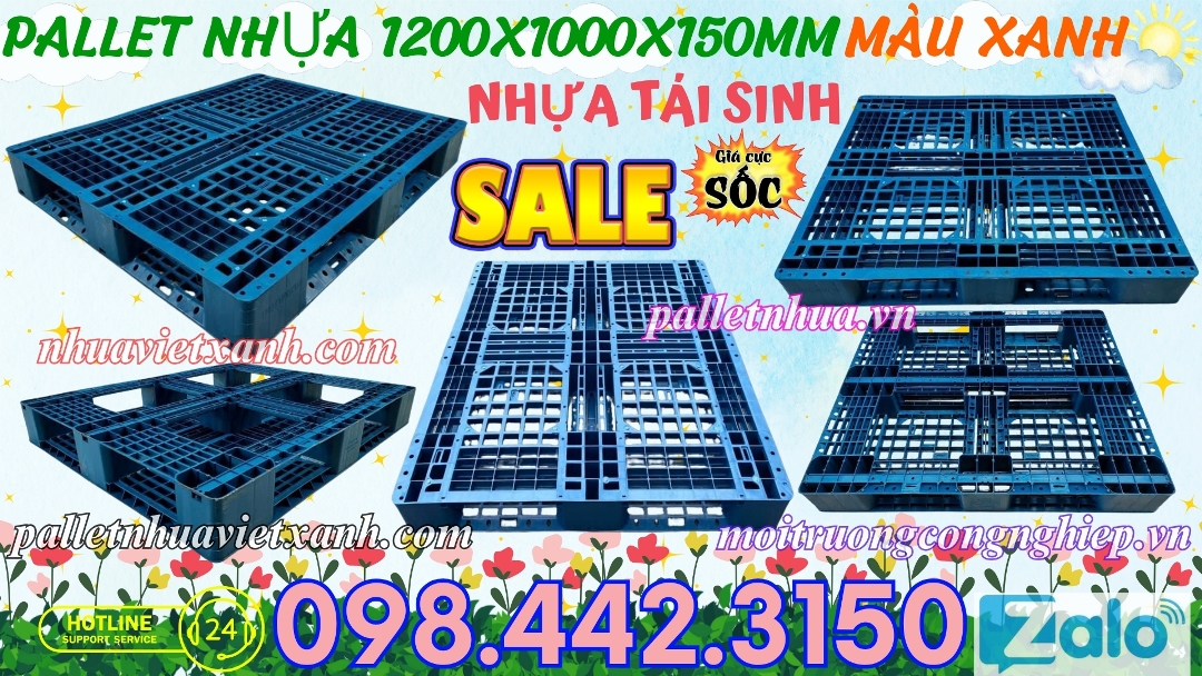 Pallet nhựa xanh nhựa tái sinh