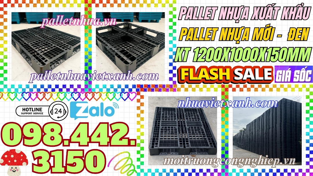 Pallet nhựa mới màu đen