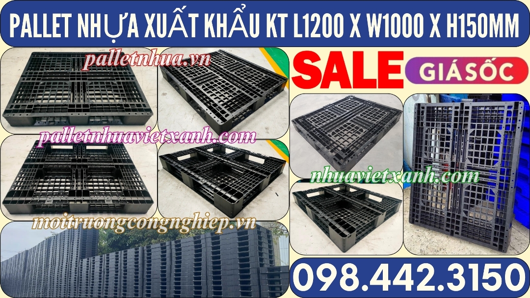 Pallet nhựa xuất khẩu 1200x1000x150mm